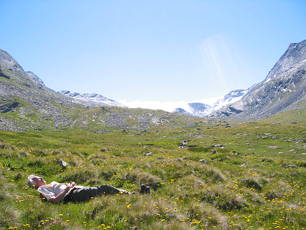 My father sleeping in the mountains