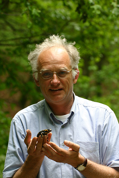 My father with a Fire Salamader